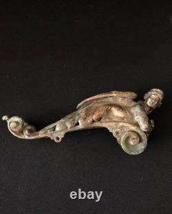 Statue ancienne figurine élément bronze style ancien décor ailes de déesse fé