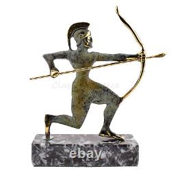 Statue ancienne grecque archer 7,8 20 cm laiton moulé mythologie soldat gu