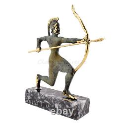 Statue ancienne grecque archer 7,8 20 cm laiton moulé mythologie soldat gu