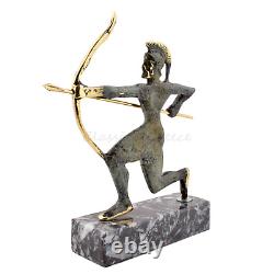 Statue ancienne grecque archer 7,8 20 cm laiton moulé mythologie soldat gu