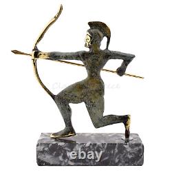 Statue ancienne grecque archer 7,8 20 cm laiton moulé mythologie soldat gu
