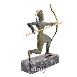 Statue ancienne grecque archer 7,8 20 cm laiton moulé mythologie soldat gu