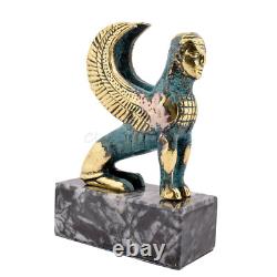 Statue ancienne mythologie grecque sphinx laiton 4,68 pouces-11,9 cm base mar