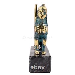 Statue ancienne mythologie grecque sphinx laiton 4,68 pouces-11,9 cm base mar