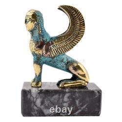 Statue ancienne mythologie grecque sphinx laiton 4,68 pouces-11,9 cm base mar