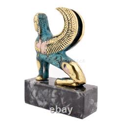 Statue ancienne mythologie grecque sphinx laiton 4,68 pouces-11,9 cm base mar