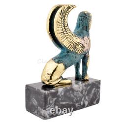 Statue ancienne mythologie grecque sphinx laiton 4,68 pouces-11,9 cm base mar