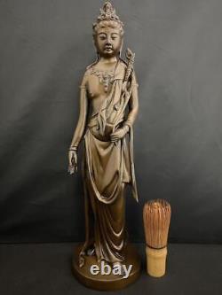 Statue bouddhiste guanyin sculpture Takamura Koun japonaise ancienne 15,1 pou