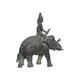 Statue bronze Asie. Sculpture Ancienne mythologie animal élephant et figure