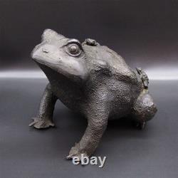 Statue crapaud grenouille en laiton sculpture H7 pouces Japon cuivre ancien