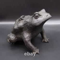 Statue crapaud grenouille en laiton sculpture H7 pouces Japon cuivre ancien