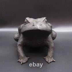 Statue crapaud grenouille en laiton sculpture H7 pouces Japon cuivre ancien