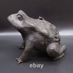 Statue crapaud grenouille en laiton sculpture H7 pouces Japon cuivre ancien