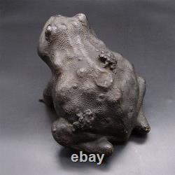 Statue crapaud grenouille en laiton sculpture H7 pouces Japon cuivre ancien