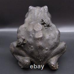 Statue crapaud grenouille en laiton sculpture H7 pouces Japon cuivre ancien