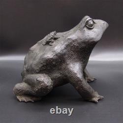 Statue crapaud grenouille en laiton sculpture H7 pouces Japon cuivre ancien