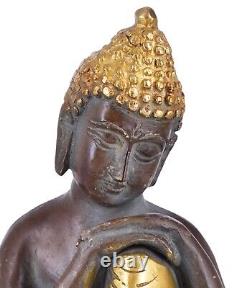 Statue de Bouddha ancienne sculpture en métal idole de Bouddha en laiton blan