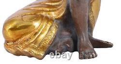 Statue de Bouddha ancienne sculpture en métal idole de Bouddha en laiton blan