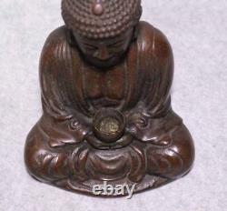 Statue de Bouddha en cuivre sculpture bouddhisme H8 pouces Japon ancien