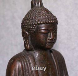 Statue de Bouddha en cuivre sculpture bouddhisme H8 pouces Japon ancien