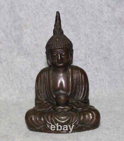 Statue de Bouddha en cuivre sculpture bouddhisme H8 pouces Japon ancien