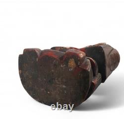 Statue de Confucius en Bois Chine Sculpture Ancienne de Collection