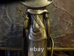 Statue de bouddhisme guanyin en laiton sculpture H15 pouces Japon ancienne