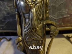 Statue de bouddhisme guanyin en laiton sculpture H15 pouces Japon ancienne