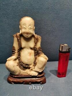 Statue en Pierre Dure Sculpture Bouddha XIXe Asie Ancien