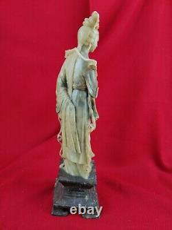 Statue en Pierre dure, Asie, Jade et Marbre H. 36 cm. Sculpture ancienne