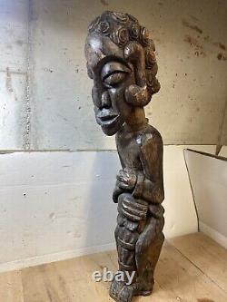Statue en bois Hauteur 67 cm Époque 19eme Poids 6 Kilos. Ancienne Sculpture Art