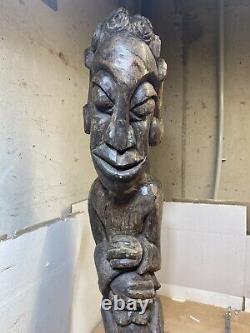 Statue en bois Hauteur 67 cm Époque 19eme Poids 6 Kilos. Ancienne Sculpture Art