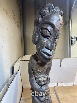 Statue en bois Hauteur 67 cm Époque 19eme Poids 6 Kilos. Ancienne Sculpture Art