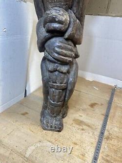 Statue en bois Hauteur 67 cm Époque 19eme Poids 6 Kilos. Ancienne Sculpture Art