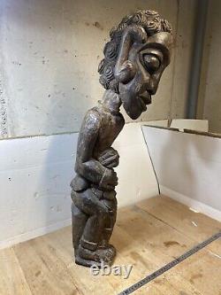Statue en bois Hauteur 67 cm Époque 19eme Poids 6 Kilos. Ancienne Sculpture Art