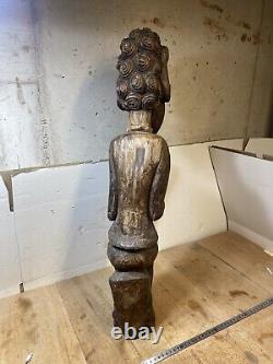 Statue en bois Hauteur 67 cm Époque 19eme Poids 6 Kilos. Ancienne Sculpture Art