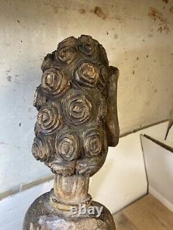 Statue en bois Hauteur 67 cm Époque 19eme Poids 6 Kilos. Ancienne Sculpture Art