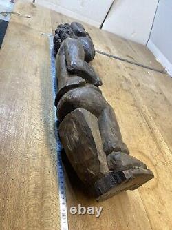 Statue en bois Hauteur 67 cm Époque 19eme Poids 6 Kilos. Ancienne Sculpture Art