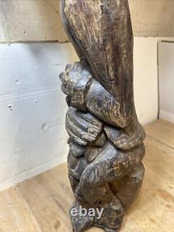 Statue en bois Hauteur 67 cm Époque 19eme Poids 6 Kilos. Ancienne Sculpture Art