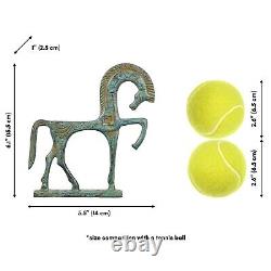Statue en bronze de cheval grec (vert) Sculpture d'animaux anciens MADE I