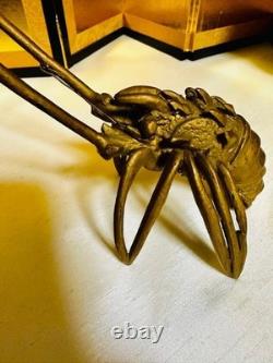 Statue en métal bronze homard épineux figurine ornement animal ancien