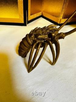 Statue en métal bronze homard épineux figurine ornement animal ancien