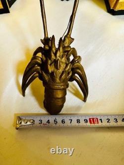 Statue en métal bronze homard épineux figurine ornement animal ancien