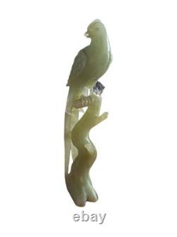 Statue oiseau en jade asiatique ancien, sculpture décorative, authentique rare