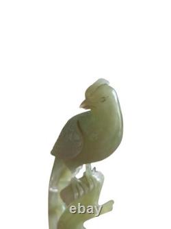 Statue oiseau en jade asiatique ancien, sculpture décorative, authentique rare