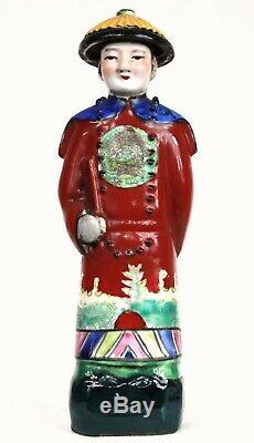 Statue porcelaine chinoise ancienne Mandarin Magot Année 1900