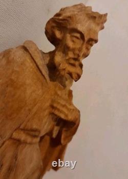 Statue religieuse bois ancienne Saint Eglise Ex Voto Religion christ sculpture