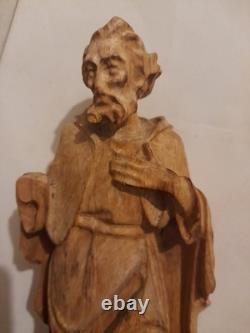 Statue religieuse bois ancienne Saint Eglise Ex Voto Religion christ sculpture
