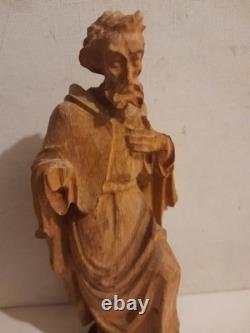 Statue religieuse bois ancienne Saint Eglise Ex Voto Religion christ sculpture