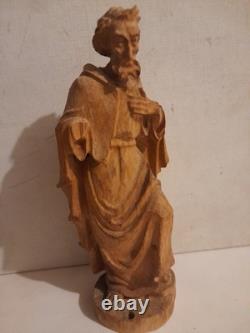 Statue religieuse bois ancienne Saint Eglise Ex Voto Religion christ sculpture